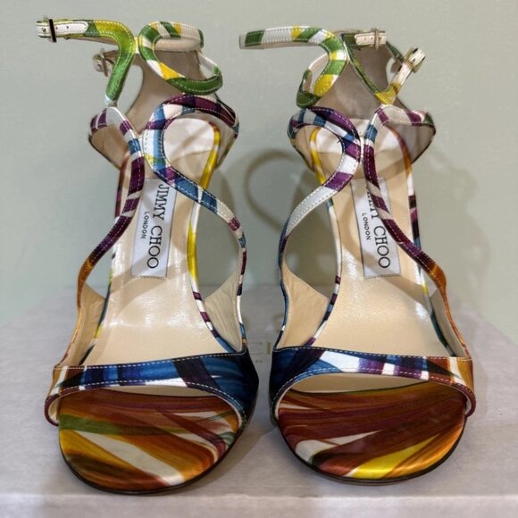 Jimmy Choo Multicolor Lang Strappy Heels - Picture 2 of 12